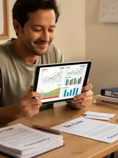 Persona analizando cómo maximizar beneficios de desempleo en 2026 en una tablet.