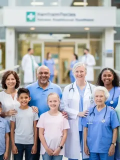 Grupo diverso de personas satisfechas con acceso universal a la salud en 2026.