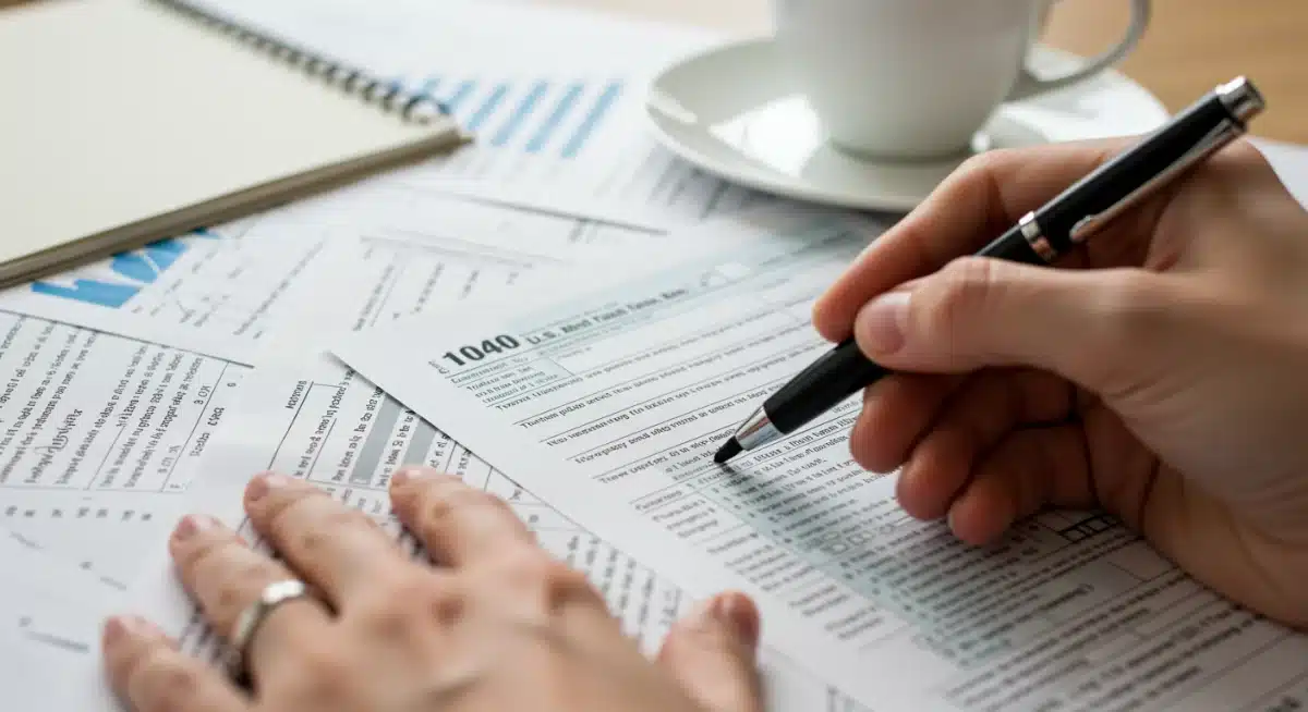 Highlighting key deductions on tax form