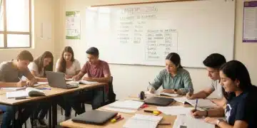 Estudiantes mexicanos preparándose intensamente para el examen COMIPEMS 2026 con libros y apuntes.