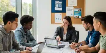 Actualización legislativa: Préstamos estudiantiles federales para 2026 Estudiantes y asesores financieros revisando documentos sobre préstamos estudiantiles federales en 2026.