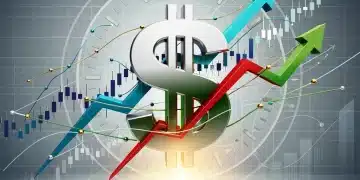 El Futuro del Dólar Estadounidense en 2026: Política Monetaria y Poder Adquisitivo Gráfico que ilustra la trayectoria del dólar estadounidense, con símbolos de crecimiento y declive, en el contexto de decisiones de política monetaria.