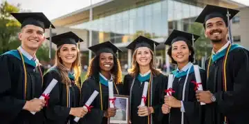 Jóvenes graduados universitarios listos para su búsqueda de empleo en Estados Unidos.