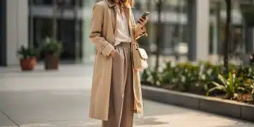 Mujer joven con estilo urbano que representa las tendencias de moda 2026, buscando ofertas de ropa gratuita.