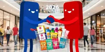 Logotipos de dos gigantes del retail sellando una alianza para ofrecer pruebas gratuitas en 2026.